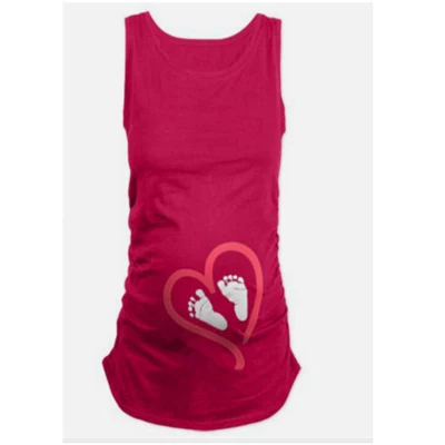 sleeveless red Одежда для беременных для беременных, с длинным рукавом футболки Повседневное беременности и родам Костюмы ухода за кожей для будущих мам Для женщин платье для беременных - Цвет: sleeveless red