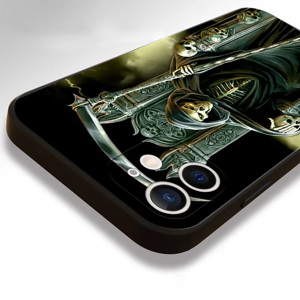 phone cases for iphone 12 mini  TPU Case for iPhone 11 12 13 Pro Max 12 Mini XR X XS MAX SE 7 8 Plus 6 6S Phone Cover Grim Reaper Skull case iphone mini 12