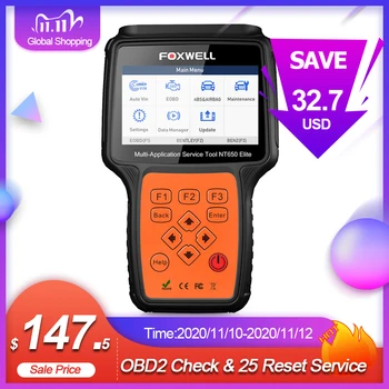 

FOXWELL NT650 Elite OBD2 Automotive Scanner ABS SRS DPF Oil Reset Code Reader Professional OBD Car Diagnostic Tool OBD2 Scanner