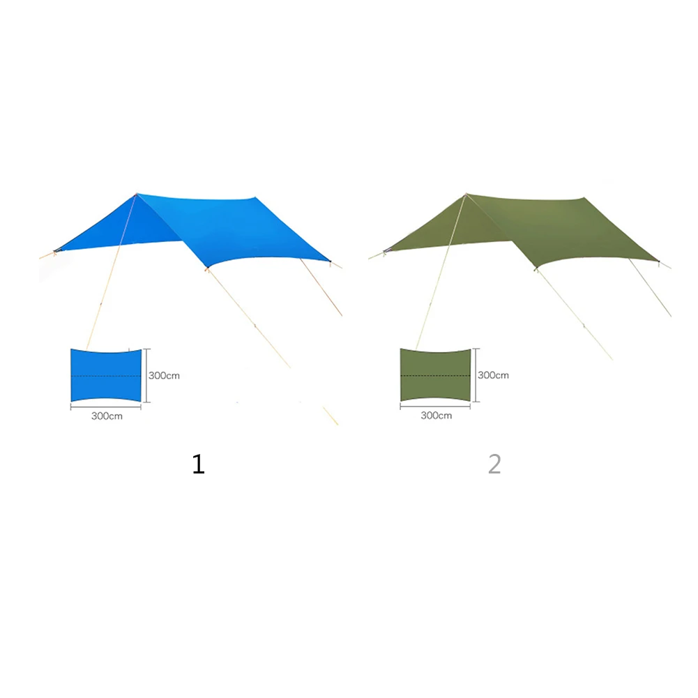 Large Sun Shelter Tent Waterproof Awning Hiking Portable Canopy Outdoor Gazebo Camping Tent 3*3m Big Size Tarp