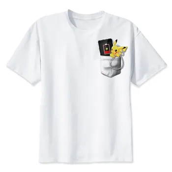 

Newest Pokemon Go Summer Men's Short Sleeve T-Shirt Funny Pokemon Pocket Design T Shirt T Shirts For Men/women