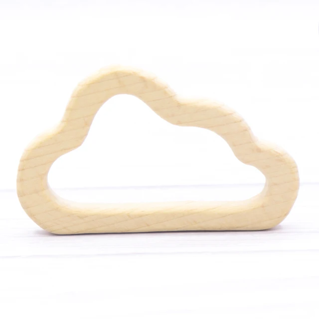 1pcs Baby Animal Natural Beech Teething Wooden Teether Rodent Flowers Clouds Tiny Rod   Pendant For Pacifier Chain  Products A12