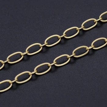 

2 Meters/lot 4x8mm Gold Plated DIY Jewelry Link Chain Wholesale Bulk Chain Bracelet Making Chains OEM Order Accept Top Quality