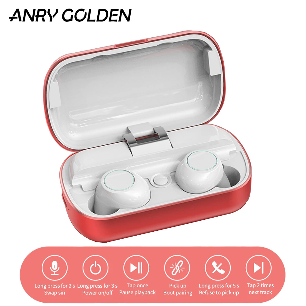 

ANRY S8 TWS All Metal Charging Box Tws 5.0 Bluetooth Headphone HiFi Wireless Earphone Waterproof Microphone 3D stereo