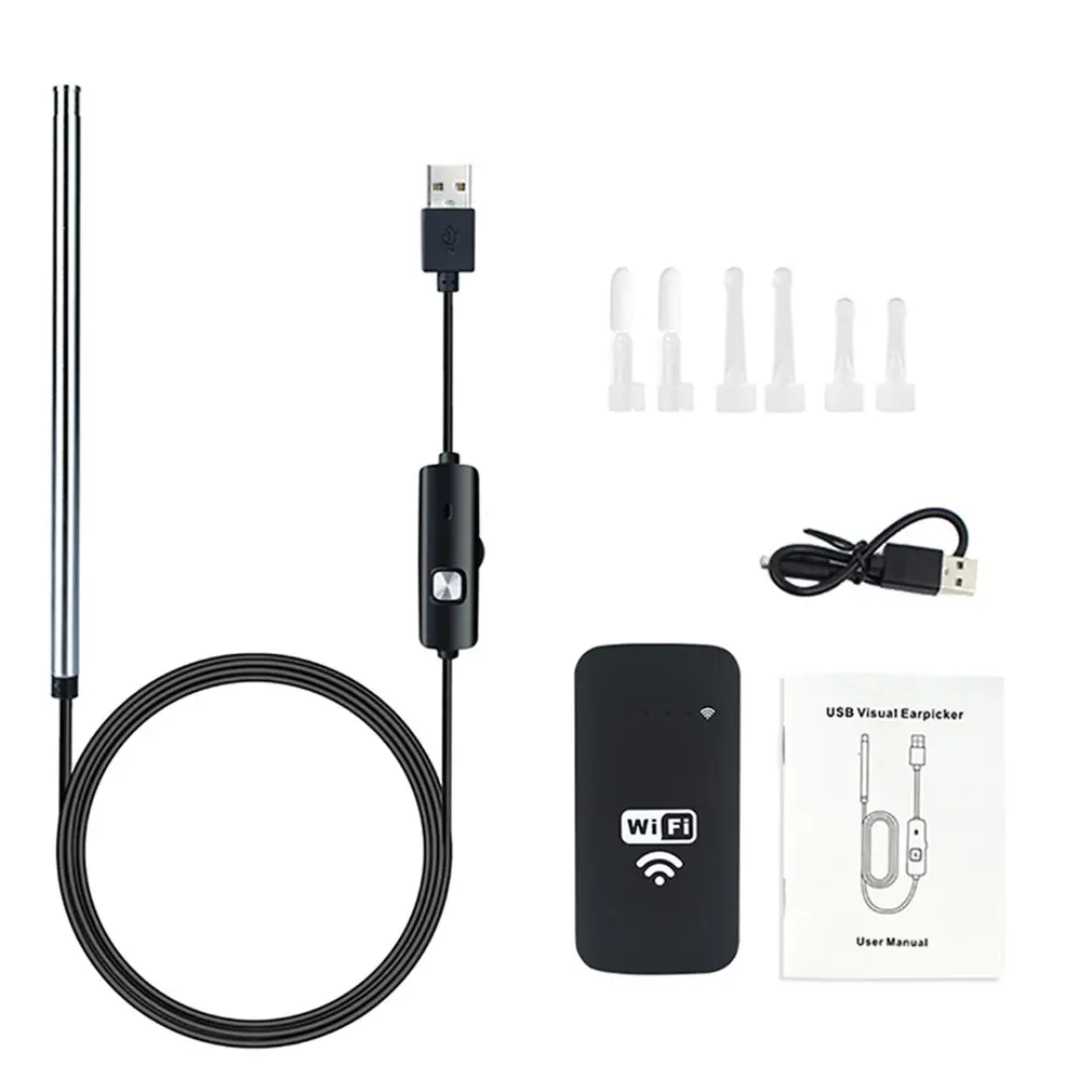 Silver WiFi ear IP67 Инспекционная камера водонепроницаемый ear endoscope 6 регулируемый светодиодный фонарь для iphone IOS Android смартфон планшет - Цвет: Silver