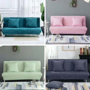 

Big Size Armless Sofa Bed Cover Stretch Covers Folding Seat Slipcover Cheap Couch Protector Elastic Cover For Home Hotel