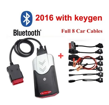 Диагностический сканер Obd2, Vci для Delphis VD DS150E CDP 2020 VD TCS CDP Pro Bluetooth 2016.R0 Keygen Obdii Автомобильный диагностический инструмент + 8 кабелей Диагностический сканер Obd2, Vci для Delphis VD DS150E CDP 2020 VD TCS CDP Pro Bluetooth 2016.R0 Keygen Obdii Автомобильный диагностический инструмент + 8 кабелей