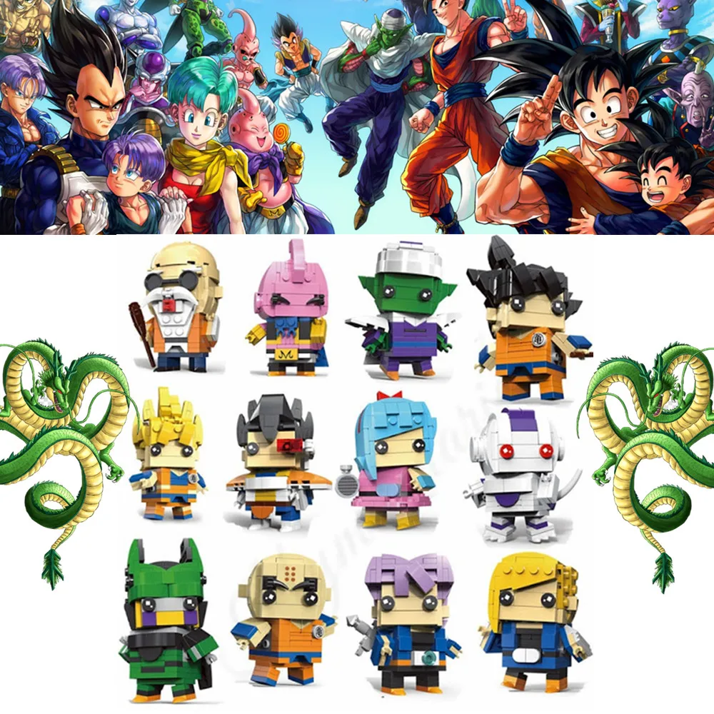 

Dragon Balls BrickHeadz Super Saiyan Brick Block Figures Master Wugui Piccolo Avenger Super Hero Bricks Model Sets Toys for Kids