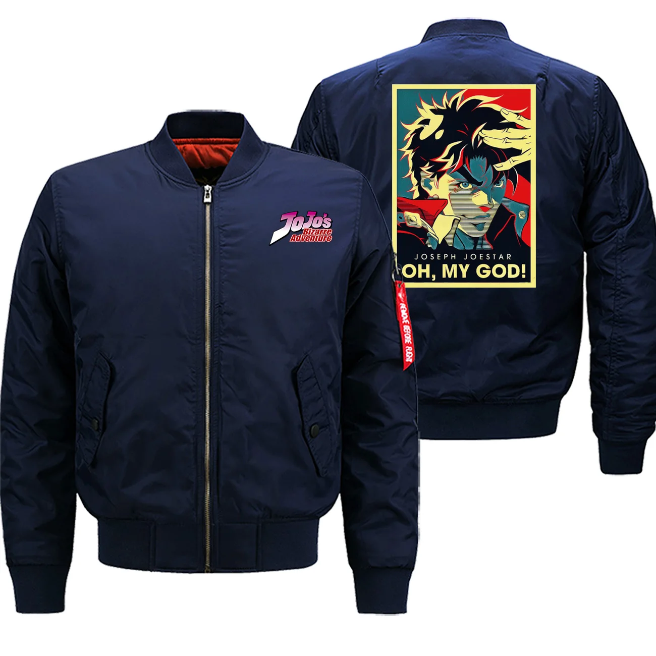 Новинка, зимняя мужская куртка Oh My God Jojo's Необычные приключения, уличная одежда в стиле хип-хоп, мотоциклетная куртка-бомбер на молнии, повседневное толстое пальто