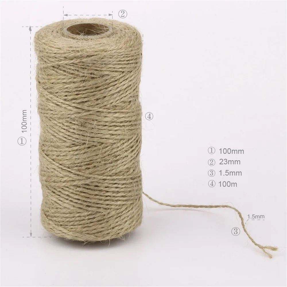 2mm Rope Twisted-Cord 100Meters Cotton rope colorful twine macrame cord string thread for party wedding decoration accessory