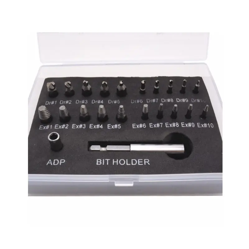 

22pcs/set Screwdriver Head Set Screw Puller Extractor Drill Bit Guide Set Broken Screw Bolt Remover
