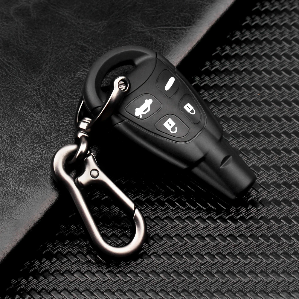 With Keychain Dandkey чехол для автомобиля, умный ключ, оболочка для SAAB 93 95 9-3 9-5 кнопок, без ключа, 4 кнопки дистанционного ключа, чехол - Количество кнопок: With Keychain