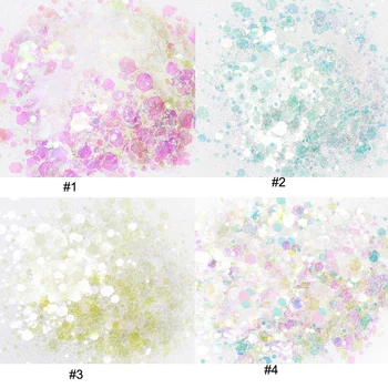 

50g Nail Flakes for Nails Glitter Powder Sequins Laser Nail Art Holographic Glitter Flakes Powder Dust For Gel Polish MD12