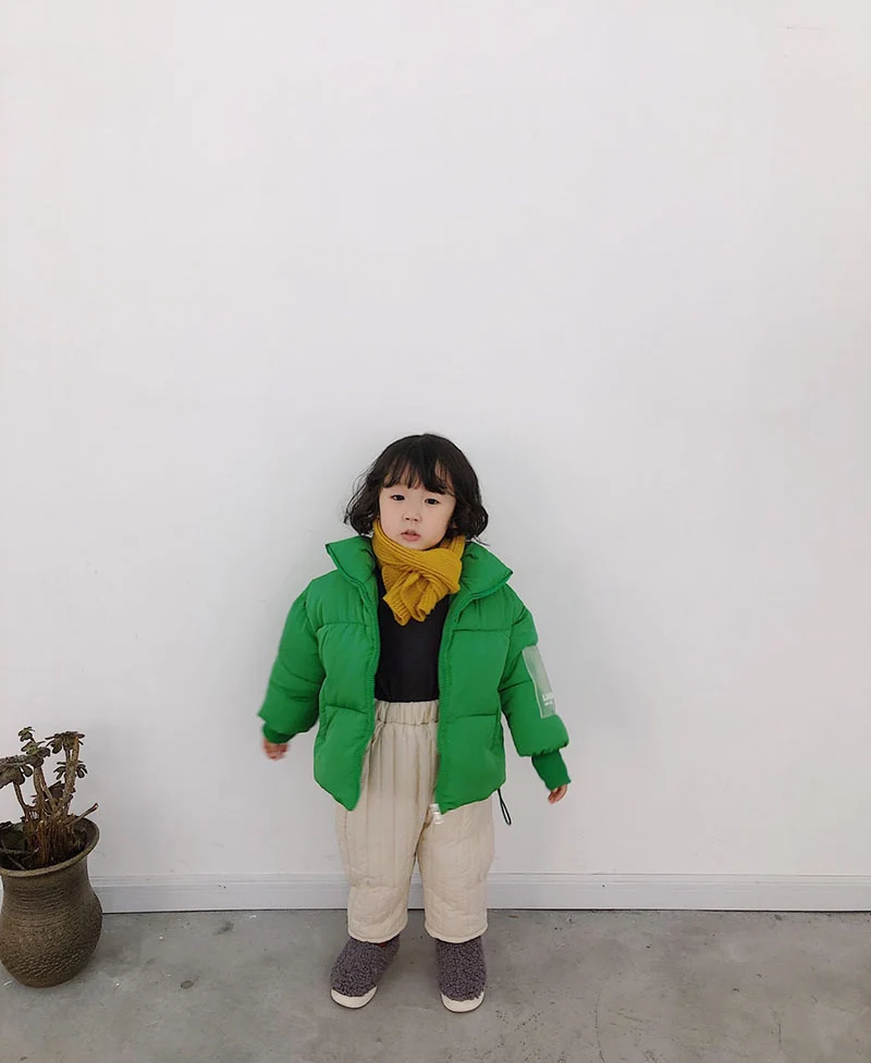 Children's wear winter children's quilted plus velvet trousers boys thickening vertical trousers