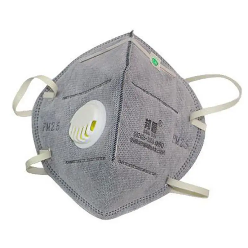 

Unisex Industrial Style Non-Woven Respirator Mouth Mask Activated Carbon Filter Insert PM2.5 Anti Pollution With Breath Valve Ea