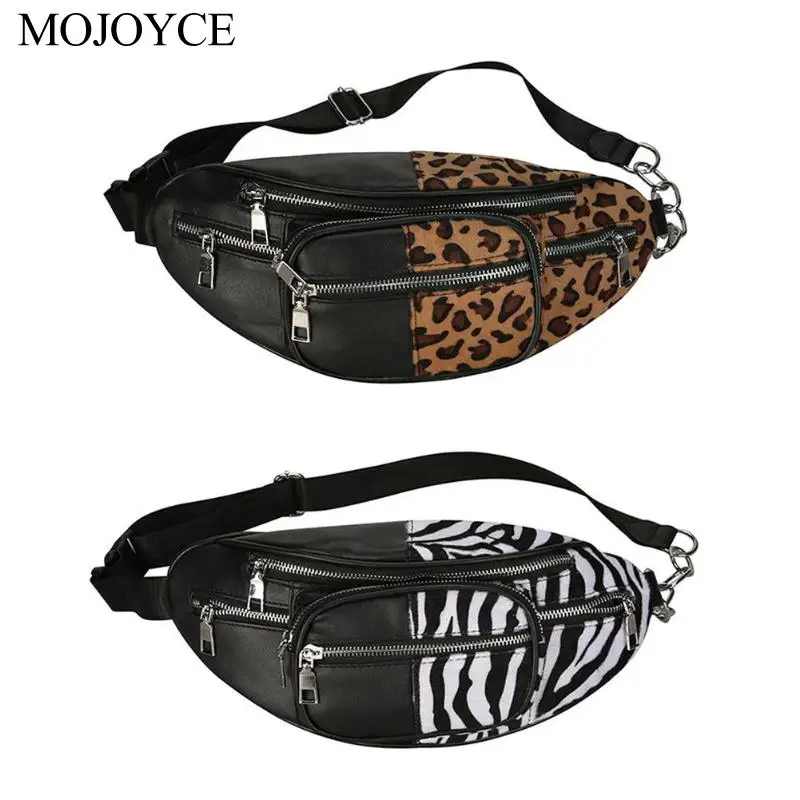 

Fashion Street Leather Waist Pack Women Girls Fanny Pack Leopard Zebra Pattern Shoulder Chest Belt Bags Pouch Excellent Quality