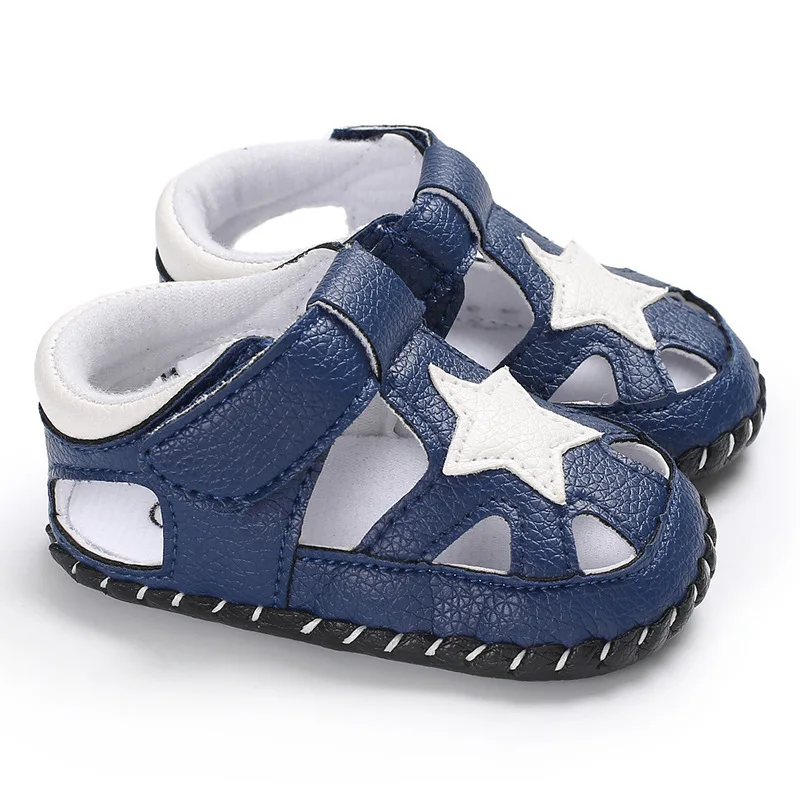 

Newborn Baby Shoes Girl Boy Sandals Toddler PU Leather Anti-slip 0-18 Months Star Walking Shoes First Walker Baby