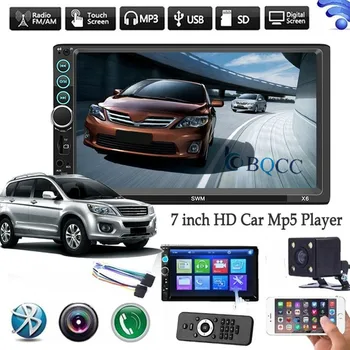 

7 inch 2Din Bluetooth Stereo Car Multimedia MP5 Player 12V FM Radio Handsfree Auto Support U Disk + cam