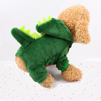 

Winter Warm Pet Dog Jacket Dinosaur Clothes Soft Coral Velvet Hooded Puppy Dogs Coat Jackets Dog Outdoor Jumpsuit Pet Product