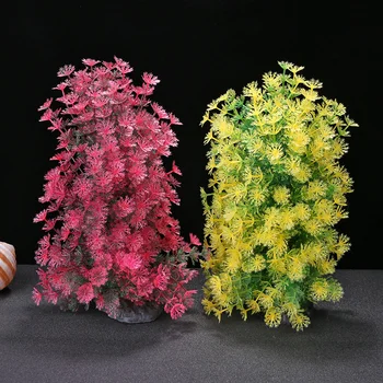 

24x14x8cm Artificial Water Weed Turtle Fish Tanks Ornament Plant Plastic Aquarium Grass Decoration Background 2 Color Optional