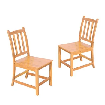 

2pcs Sturdy Bamboo Dining Chairs Wood Color 41 x 46 x 87cm