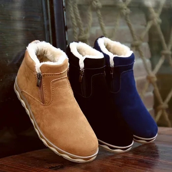 

2020 New Men Winter Boots Zipper Boots Men Snow Boots Super Comfort Winter Shoes Men Ankle Boots Fur Men Shoes Snow