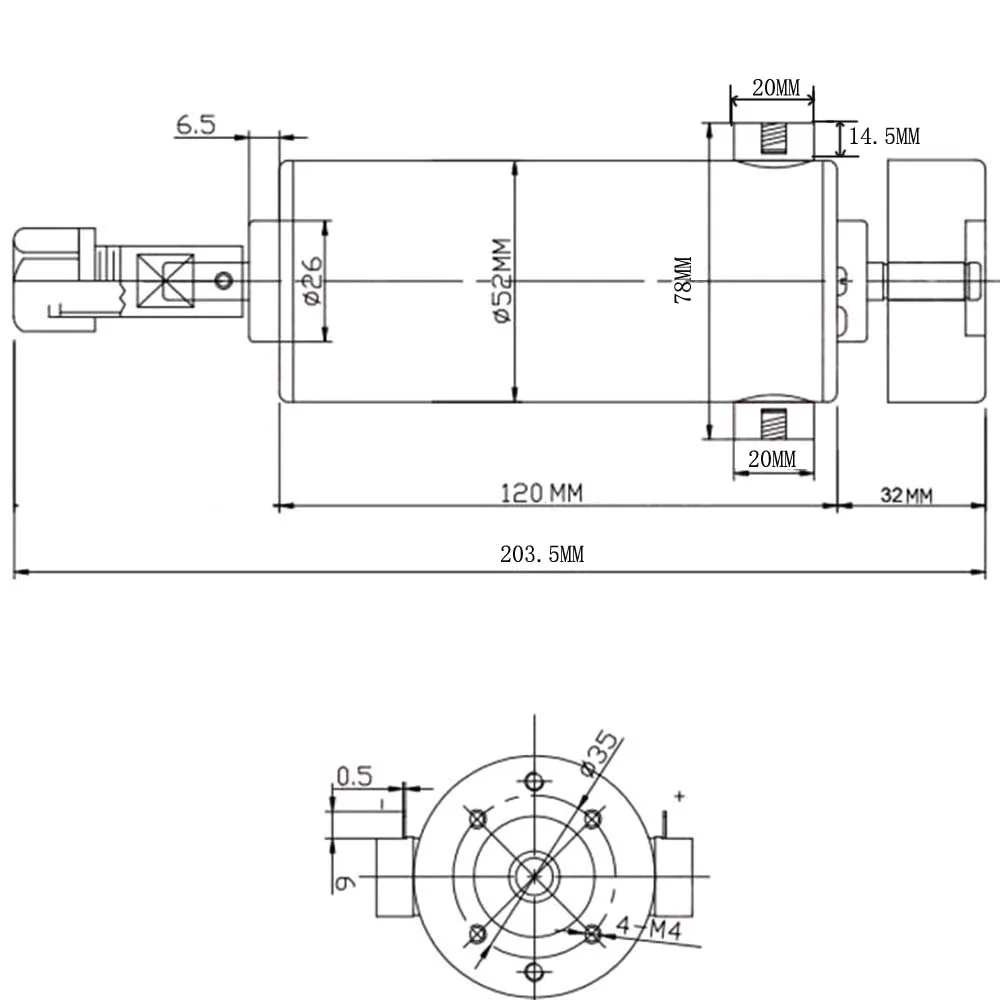 800 Вт двигатель шпинделя постоянного тока 0.8KW DC 0-110 в 20000 ОБ/мин CNC резьба фрезерный воздушный холодный мотор шпинделя для гравировки