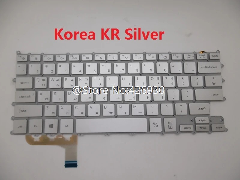Laptop Keyboard for Samsung NP930QAA NT930QAA 930QAA Korea KR Backlit Silver New