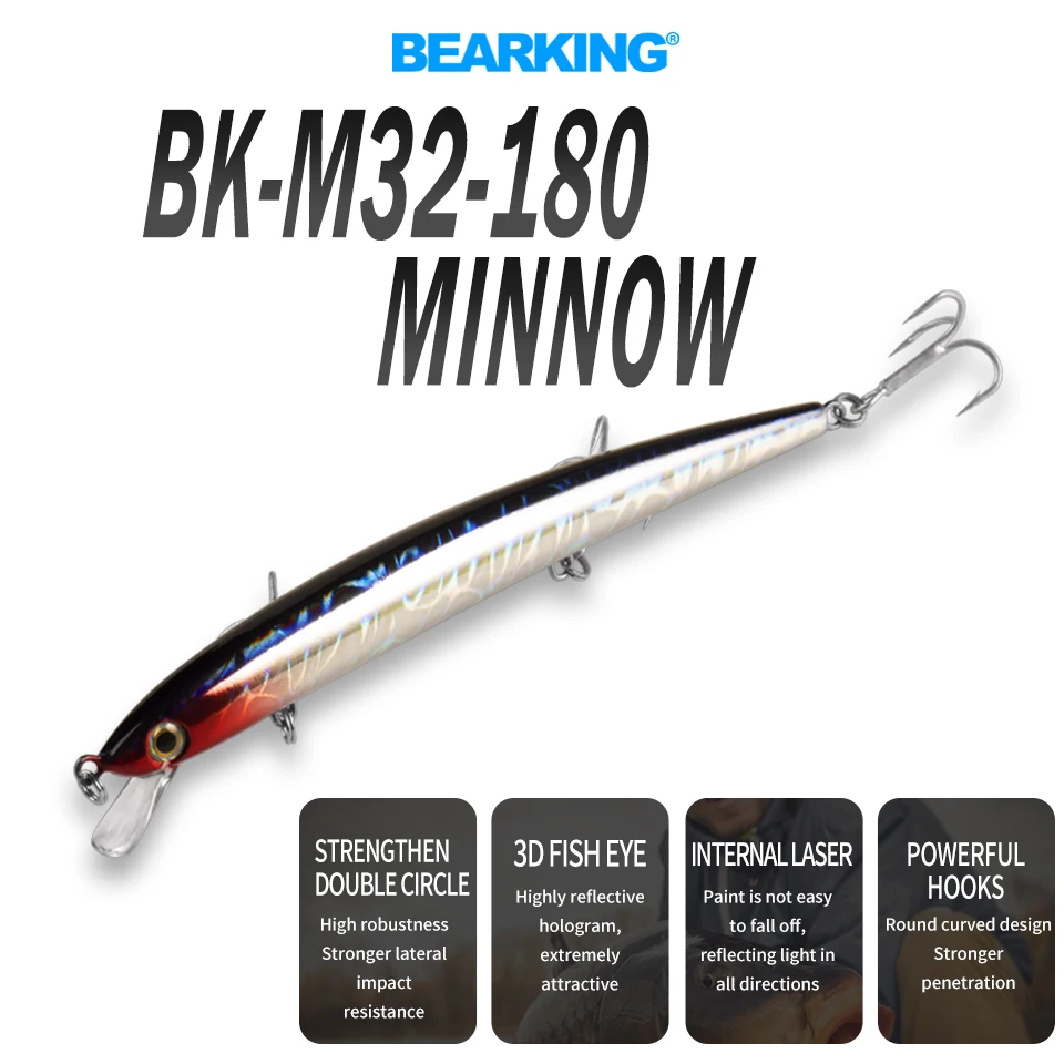 Fishing Lures Minnow 14cm/16g Professional Baits Bearking Hot Model Crankbaits Penceil Bait Popper