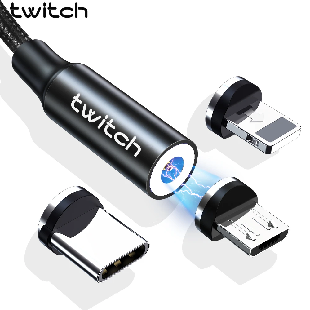 Twitch Magnetic USB Cable Fast Charging USB Type C Cable Magnet Charger USB C Charge Micro USB Cable Mobile Phone Cable USB Cord