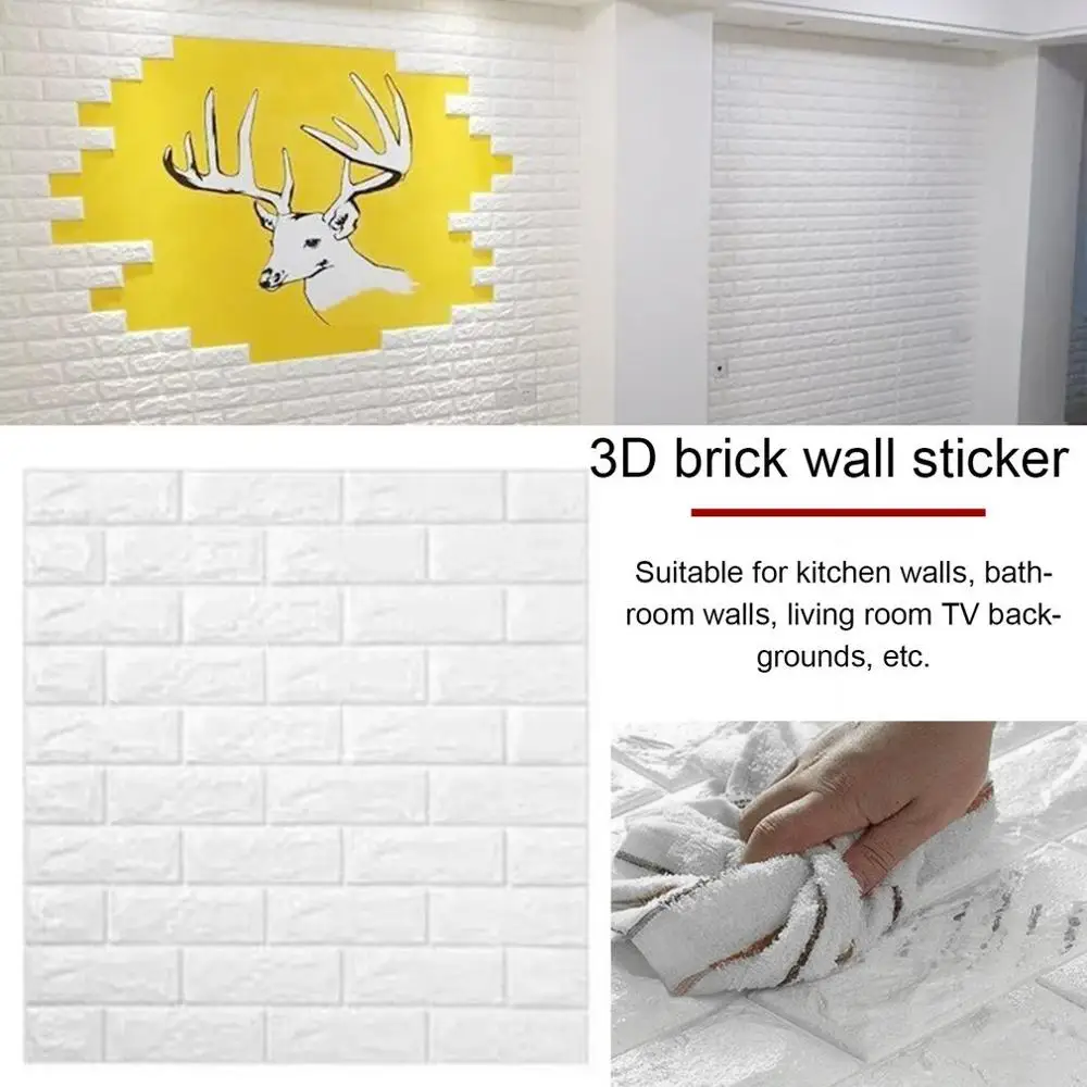 Домашний Декор 3D кирпичная стена наклейки Водонепроницаемая Пена DIY
