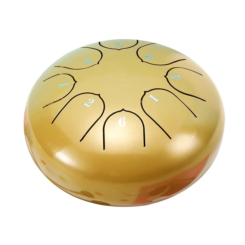 6 дюймов Сталь язык барабан Handpan барабан ударный инструмент с барабанные палочки барабан сумка нетканый рулон ткани-голени ручной сковорода барабан бак - Цвет: Gold