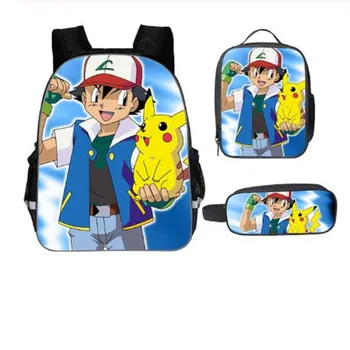 

New Cute Anime Cartoon Pikachu Backpack Pokemon Cosplay Printing Backpacks School Bags Teenager Girls Boys Mochila Feminina bags