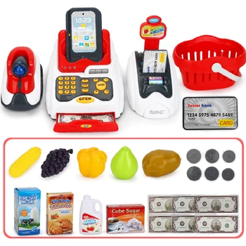 

Funny Children Pretend Play Gift House Role Cash Register Toy Cashier Simulated Model Kids Supermarket Learning Educational