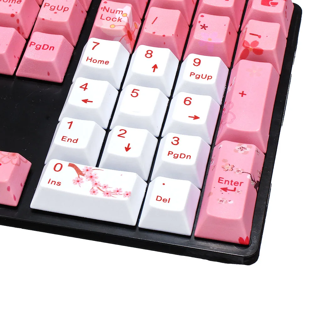 108 ключ Cherry Blossom пятисторонняя PBT Горячая сублимационная механическая клавиатура, Оригинальная клавиатура с высотой, Заказные брелки