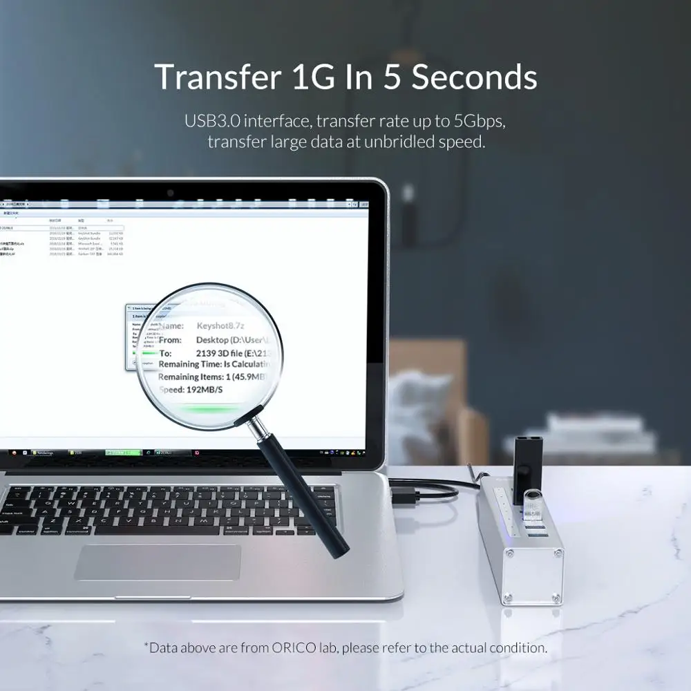 USB разветвитель ORICO для ноутбука MacBook Pro 7 портов 3 0|USB-хабы| |