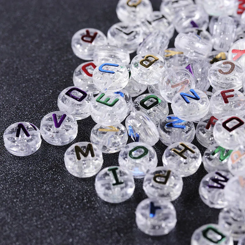 Pink Acrylic Alphabet Beads White Letter Cube 9.5x9.5mm 