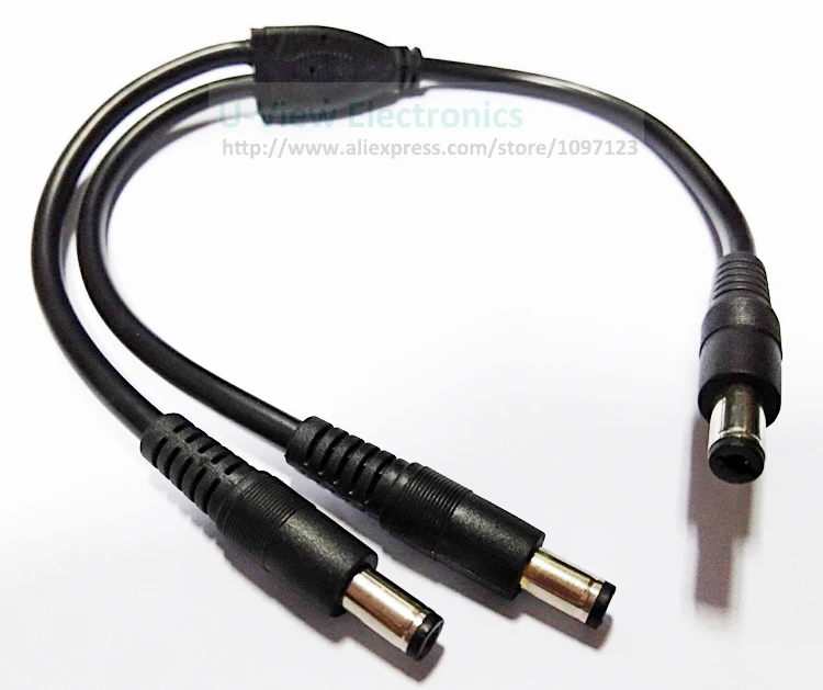NCHTEK 18AWG DC 5,5x2,1 мм штекер-Двойной DC 5,5*2,1 мм штекер Соединительный Кабель-адаптер около 30 см/ /10 шт