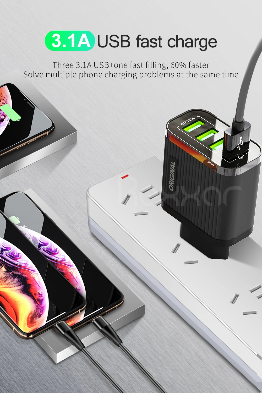 4 порта USB зарядное устройство Quick Charge 3,0 Быстрая зарядка для iphone 7 8 X XS samsung S9 Универсальное зарядное устройство адаптер QC 3,0
