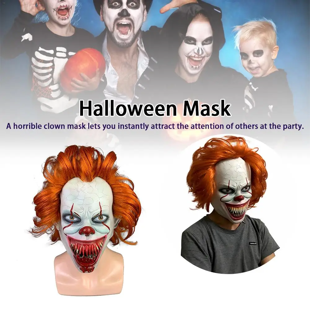 Стивен Кинг это маска Pennywise ужас одежда для клоуна маска глаза будет сиять клоун латексная маска для хеллоуина аксессуары для косплея