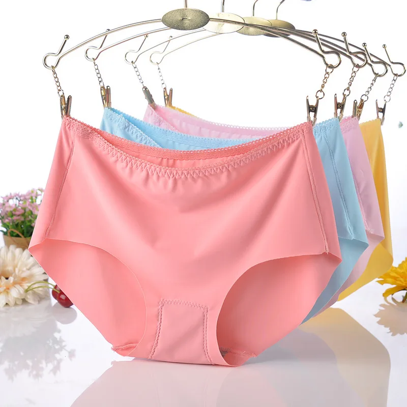 Женские бесшовные трусики бриджи женское нижнее белье 4XL сексуальные ледяные