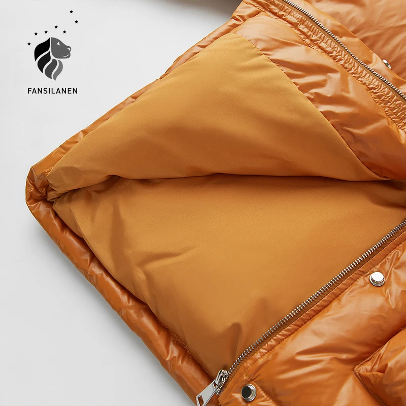 FANSILANEN Orange thermal puffer down jacket Women