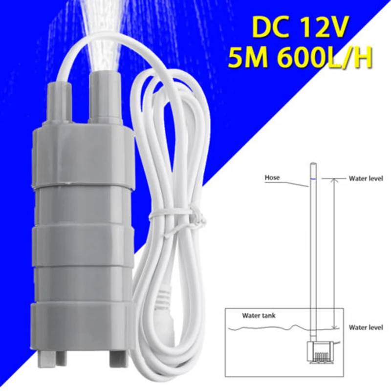 DC 12V Бесщеточный Водяной насос 600L/H особенности фонтан открытый сад рыбный пруд