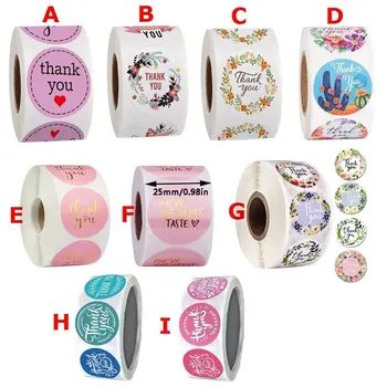 

Powder White Sticker 2 Inch Thank You Hot Stamping Sticker Seal Label Handmade Self-adhesive Label Sticker