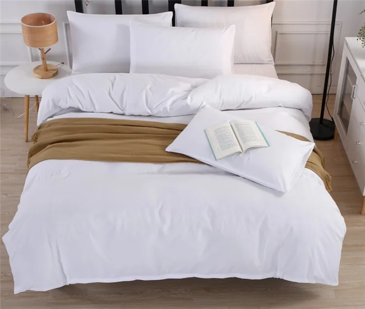 JDDTON Bedding Set New Classic Colorful 5 Size Solid Color Bed Linings Duvet Pillowcases Cover Bed Sheet Cover Set BE003