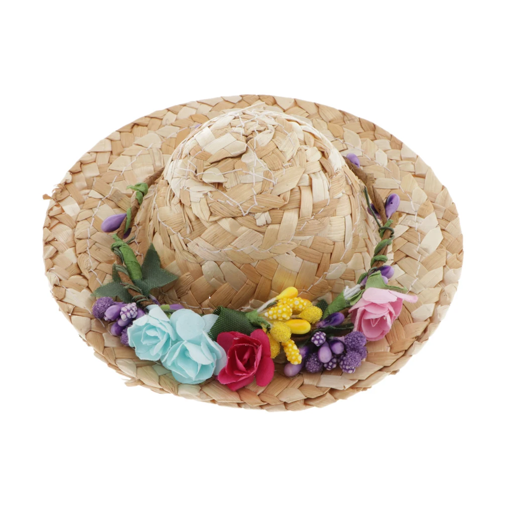 Fashionable 1/4 Straw Hat for BJD Dollfie DOD MSD 43cm 17inch 18inch Dolls Dress up Head DIY Accs! Girls Gifts