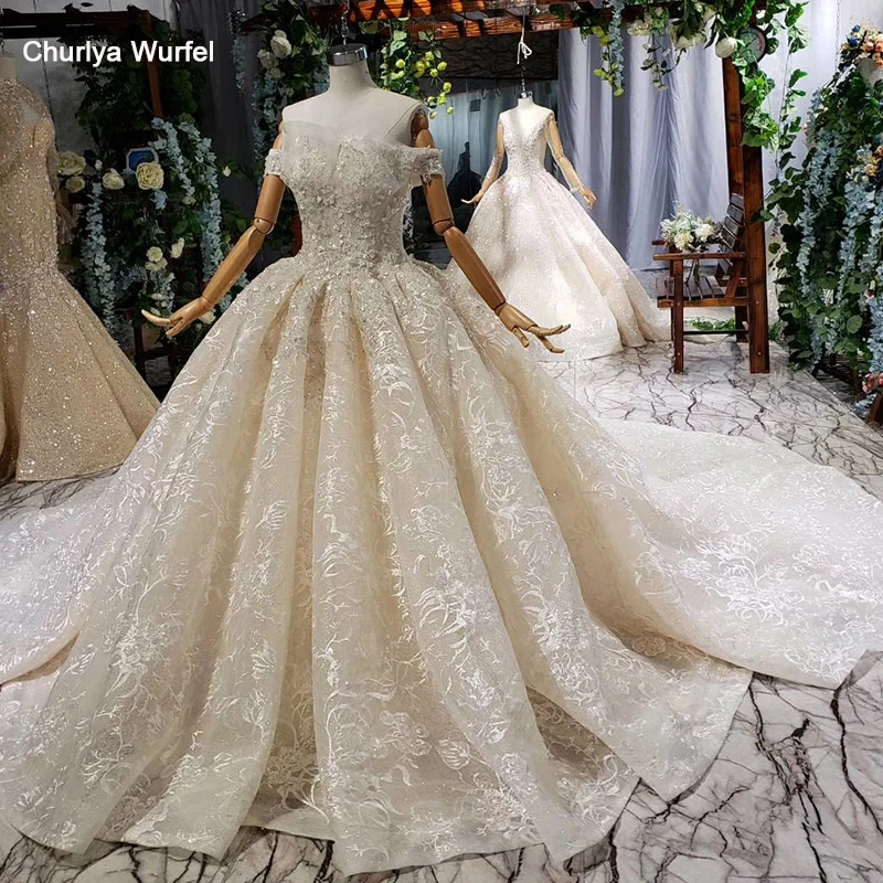 

HTL718 wedding gowns with chathedral train beading lace up ball gown appliques pleat ruched wedding dress gown vestito da sposa