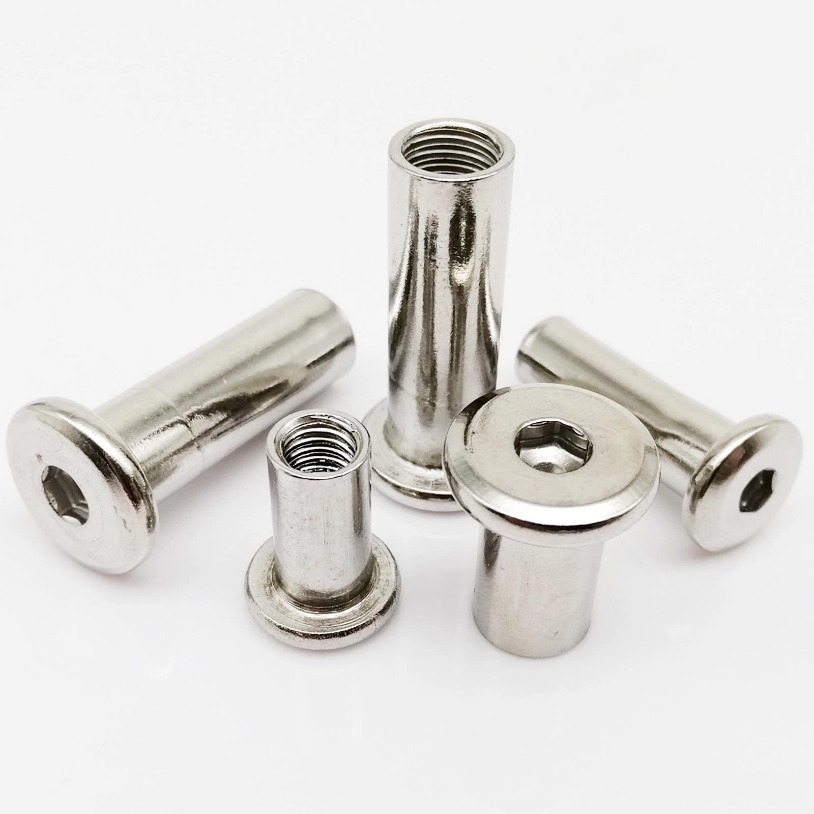 ステンレス鋼m3 M4 M5 304 大きなフラット六角ソケットヘッド 家具用リベットコネクタ ジョイントスリーブ ナット 1 10個 ナッツ類 Aliexpress