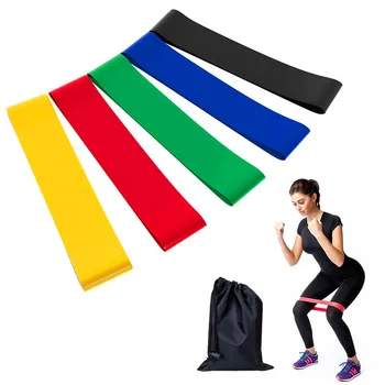 

5 Level Resistance Bands Set Pilates Exercises Elastic Fitness Training Yoga Loop Band Workout