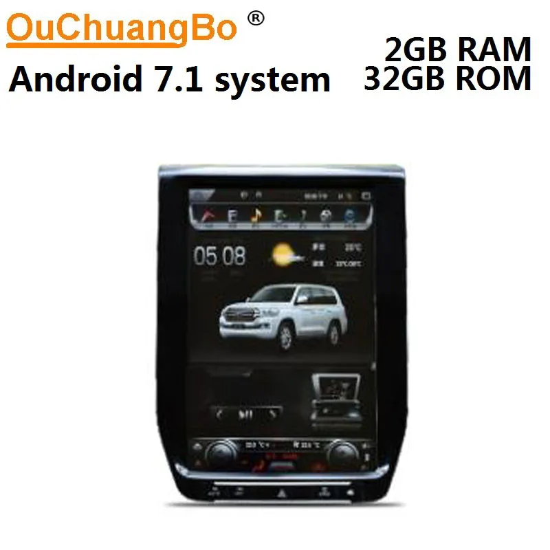 Ouchuangbo 12,1 дюймов tesla стиль вертикальный экран автомобиля gps радио для Toyota Land Cruiser поддержка 4 ядра android 7,1 OS